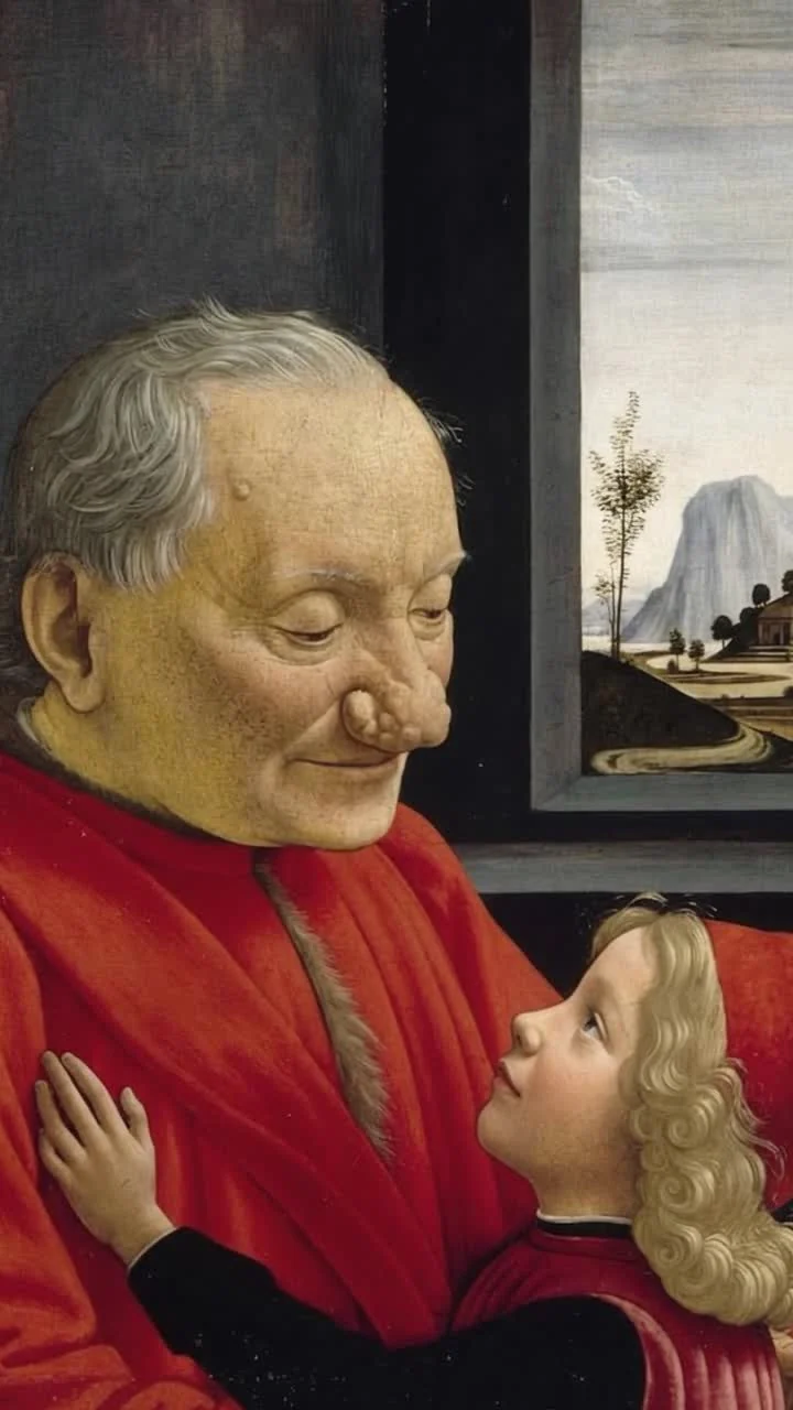Domenico Ghirlandaio, Ritratto di vecchio con nipote, 1490 circa · Parigi, Musée du Louvre