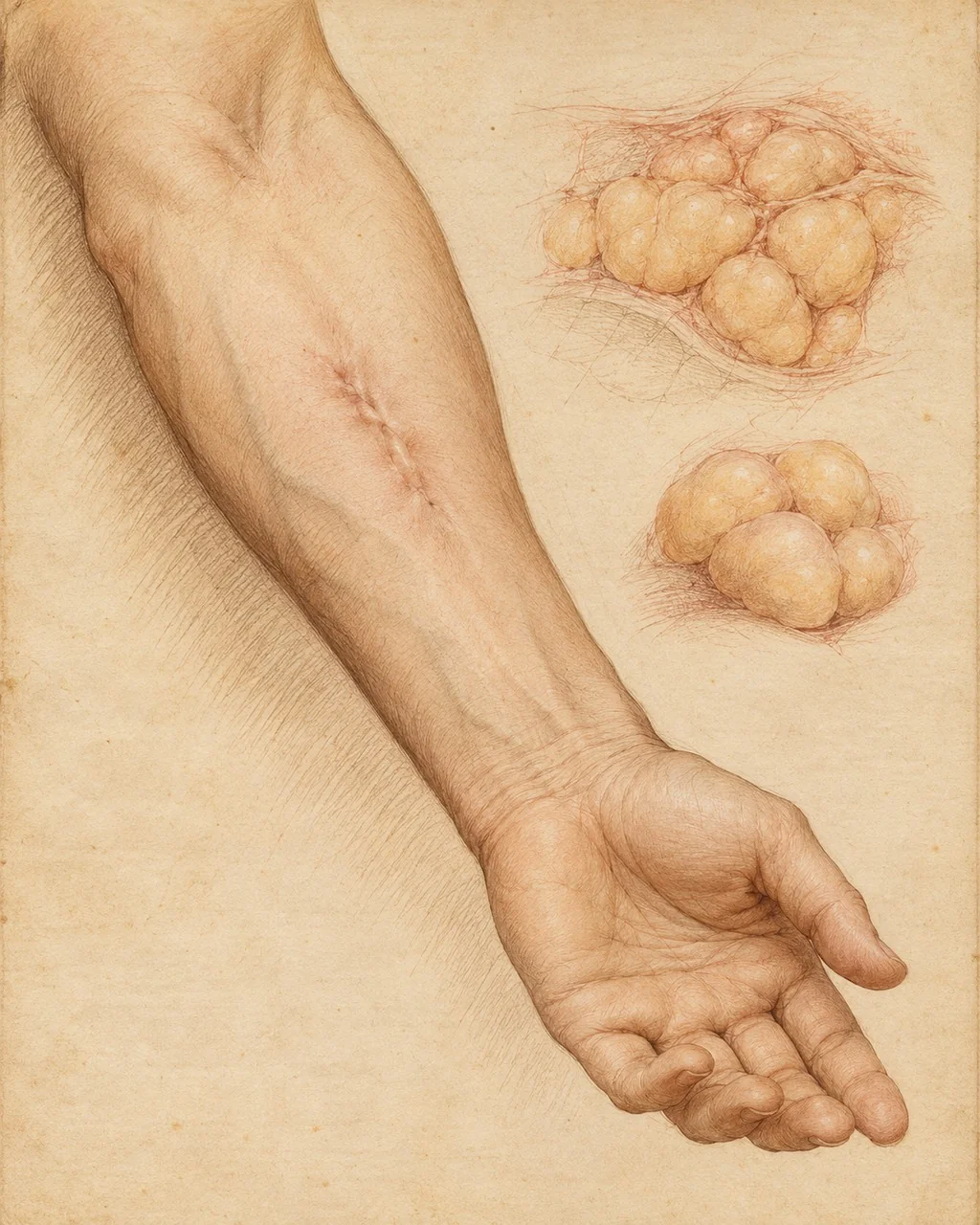 Studio illustrativo per Lipofilling delle cicatrici