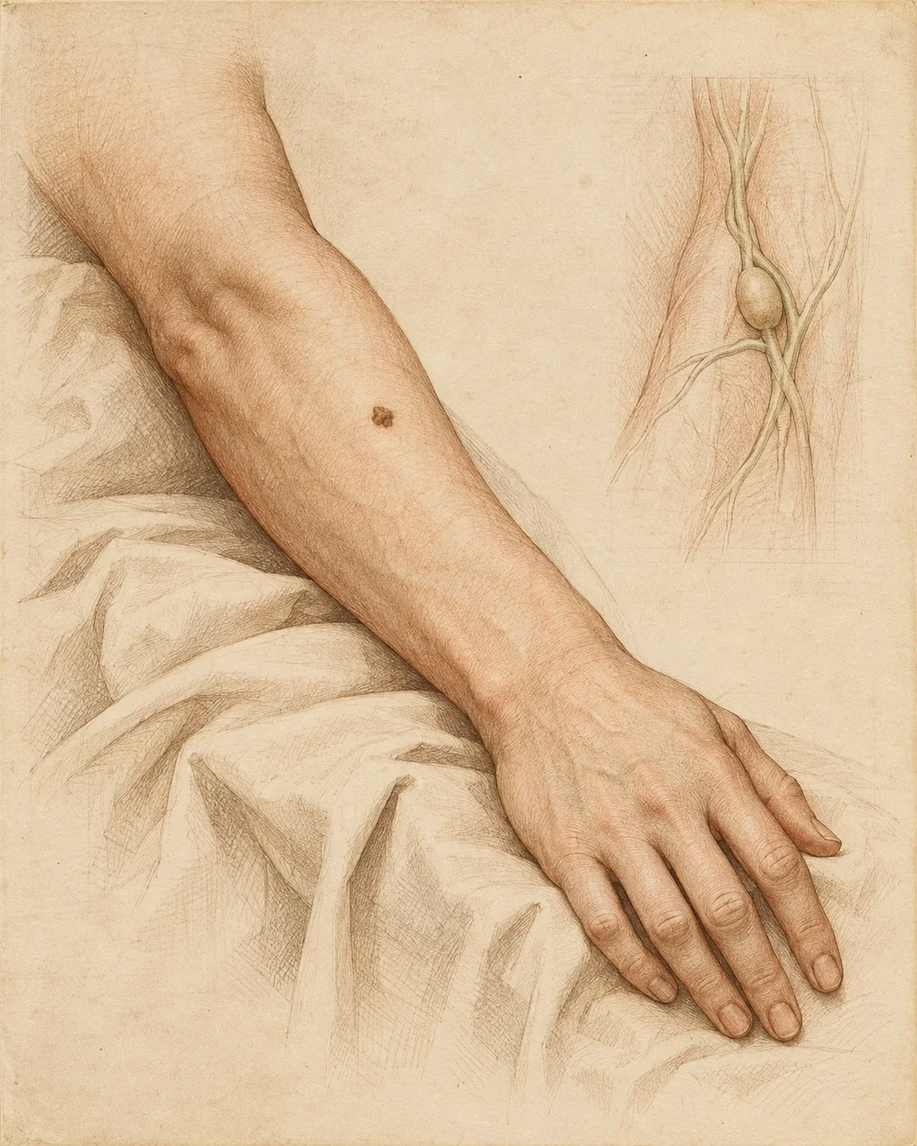 Studio illustrativo per Melanoma e biopsia del linfonodo sentinella