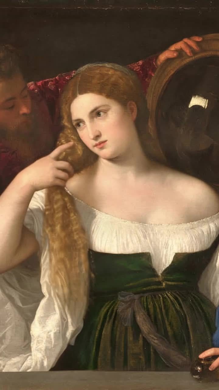 Tiziano, Donna allo specchio. Musée du Louvre, Parigi